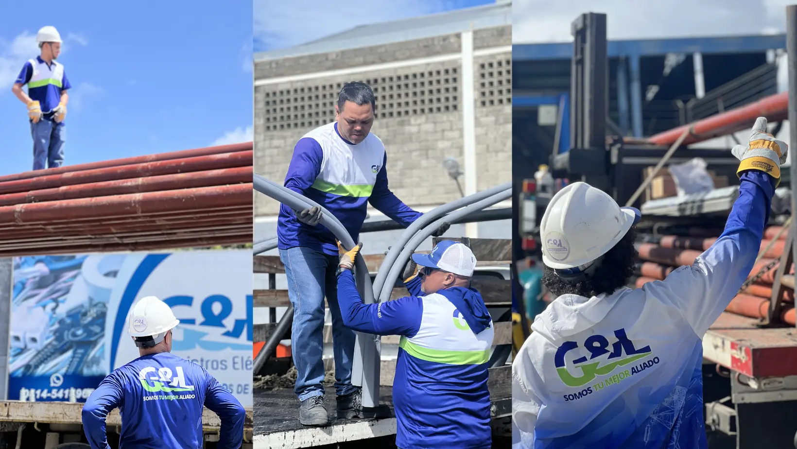 Escritorio de trabajo de materiales eléctricos g&l